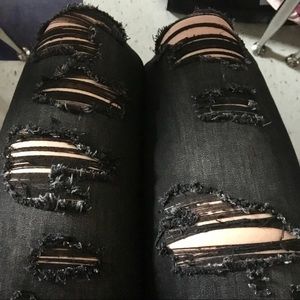 American Eagle Black Ripped Skinny Jeans
